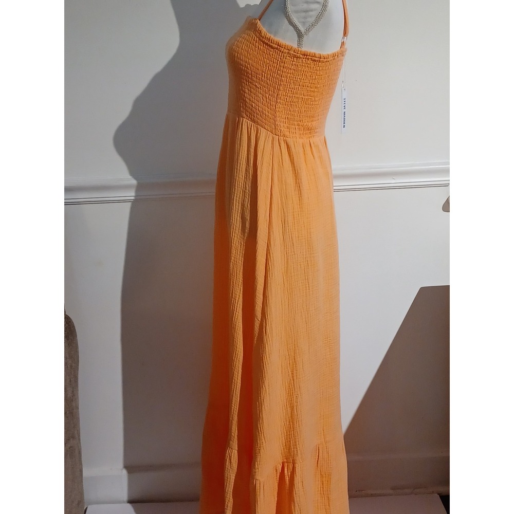 Steve Madden Madison Maxi Womens Dress Sz Med Salmon Color 100% Cotton - Picture 2 of 7